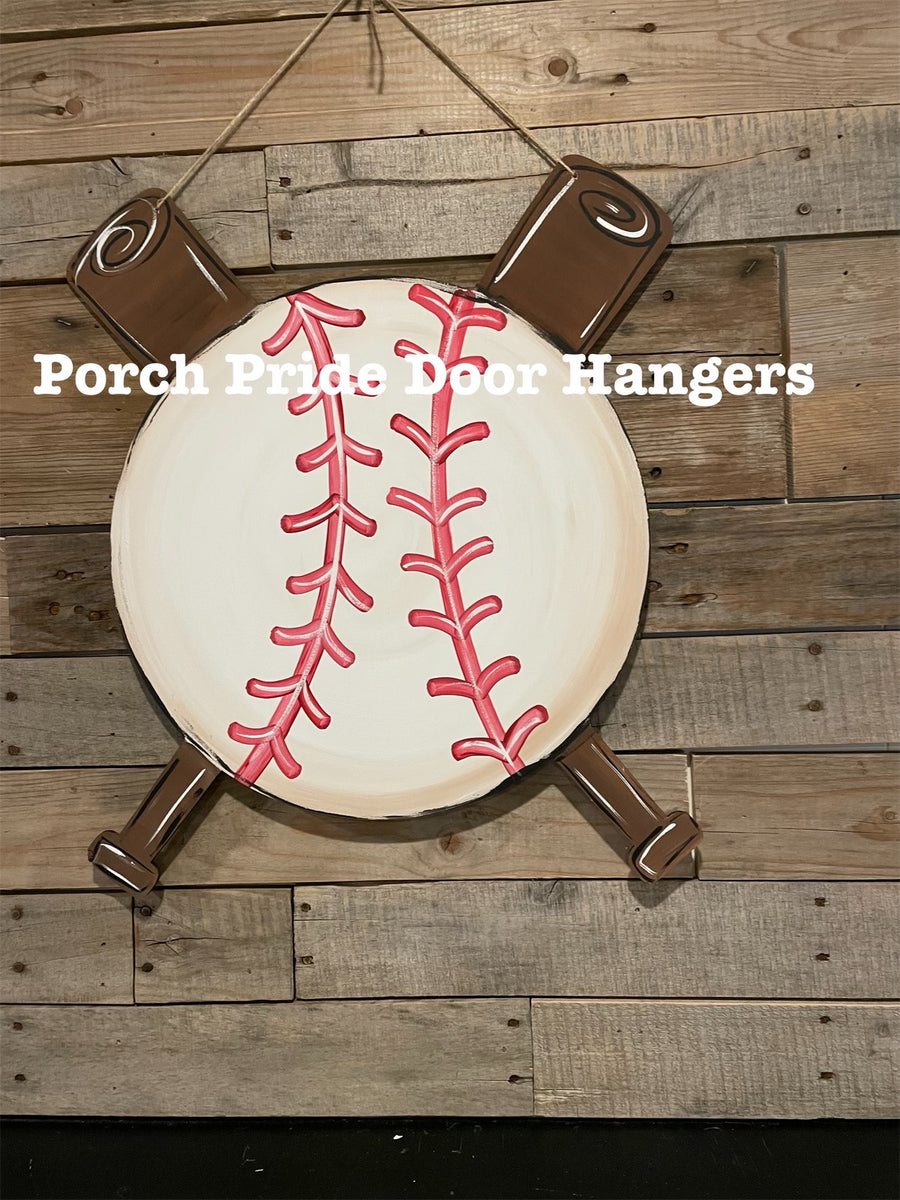 Baseball Door Hanger - baseball Door Decor - Summer Door Hanger - online Sports Door Hanger - Cross Door Hanger - personalized Door Hanger