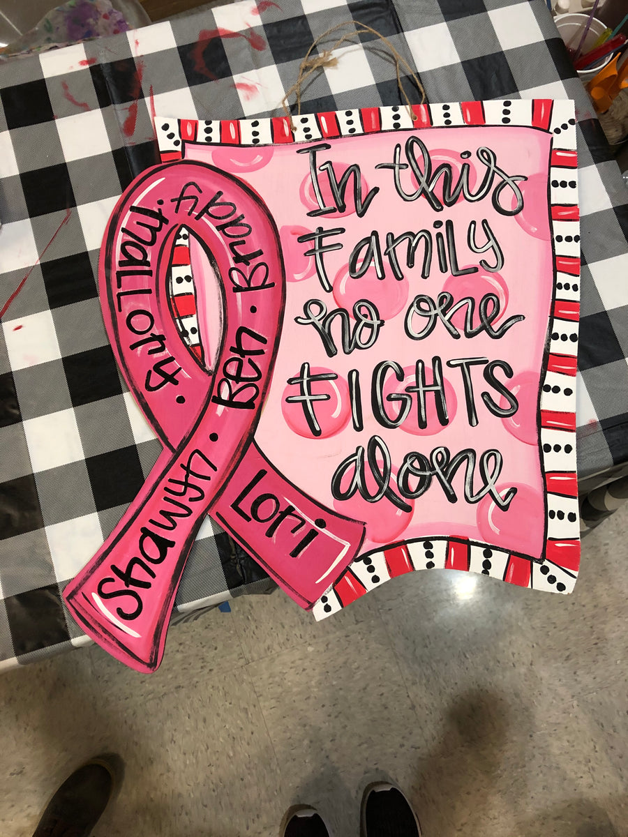 Breast Cancer Pink Ribbon Door Hanger – Porch Pride Door Hangers
