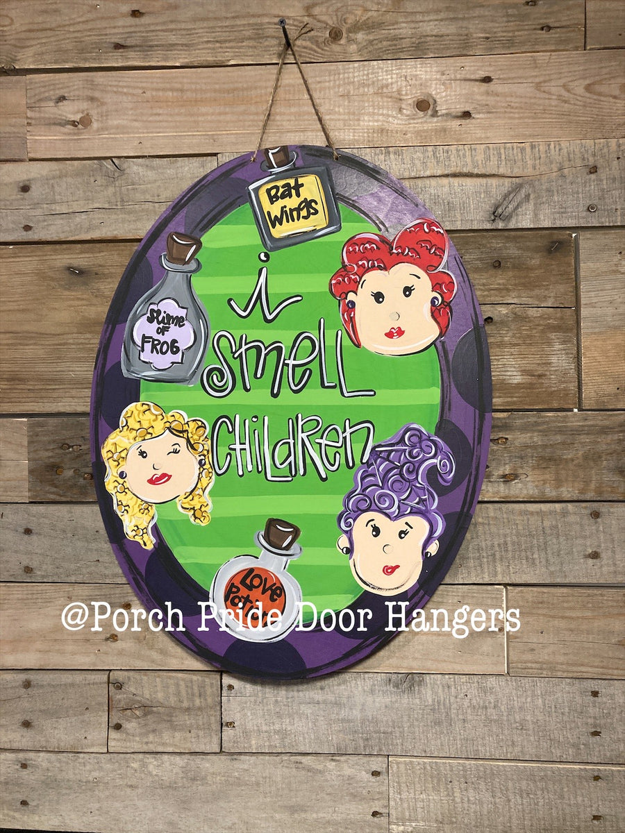 Hocus Pocus I Smell Children 2 Halloween Door Hanger – Porch Pride Door ...