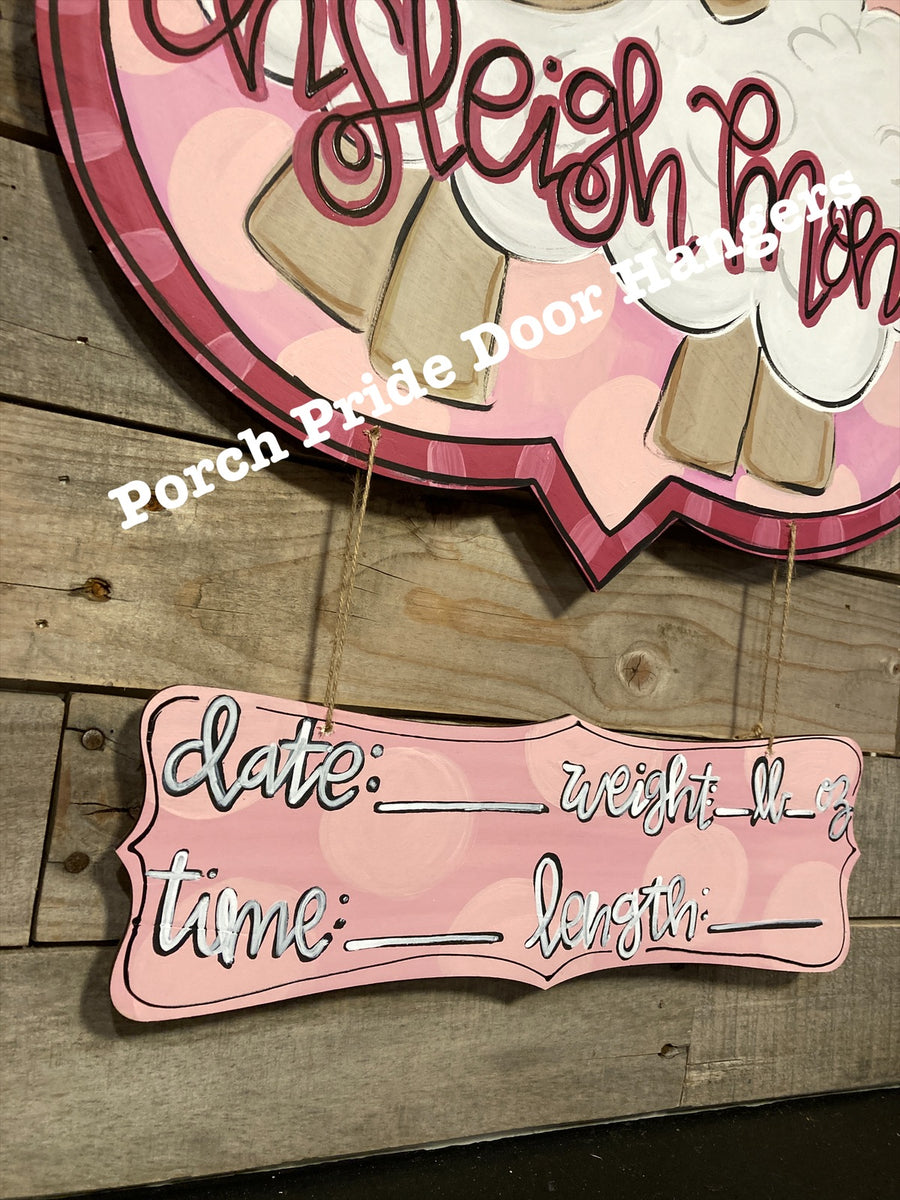 Baby Boy Announcement Stroller Door Hanger – Porch Pride Door Hangers