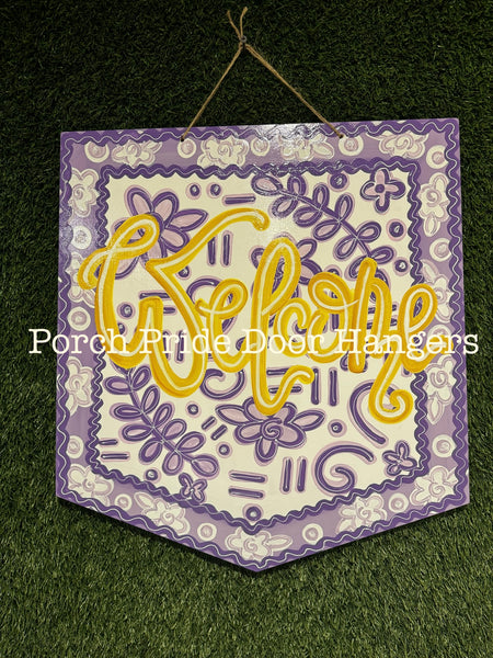 Chinoiserie Welcome Custom  Door Hanger