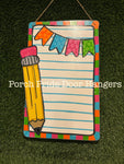 Teacher Notebook Paper Door Hanger