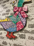 Patchwork Design Goose Door Hanger