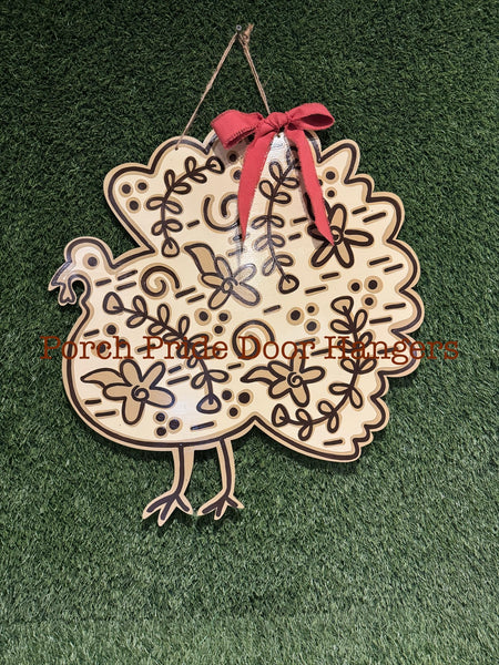 Chinoiserie Turkey Door Hanger