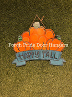 Three Pumpkins Fall Door Hanger