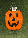 Glitter Jack-o-lantern Pumpkin Halloween Door Hanger