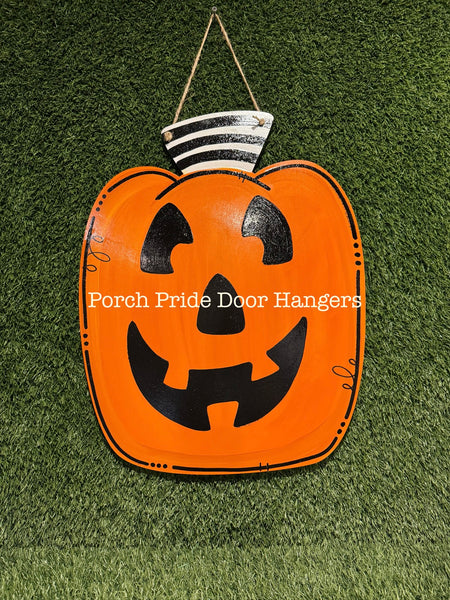 Glitter Jack-o-lantern Pumpkin Halloween Door Hanger