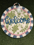 Chinoiserie Welcome Round Home Door Hanger