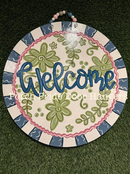 Chinoiserie Welcome Round Home Door Hanger
