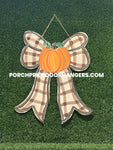 Bow Pumpkin Door Hanger