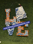 Chinoiserie Alabama Orange and Blue Love Door Hanger