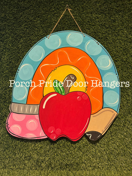 Rainbow Teacher Pencil Door Hanger