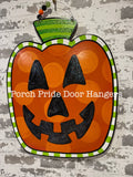 Glitter Jack-o-lantern Pumpkin Halloween Door Hanger
