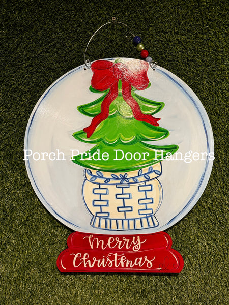 Chinoiserie Snow Globe Tree Door Hanger