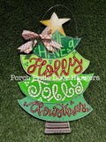 Holly Jolly Christmas Tree Door Hanger
