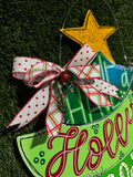 Holly Jolly Christmas Tree Door Hanger