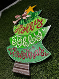 Holly Jolly Christmas Tree Door Hanger