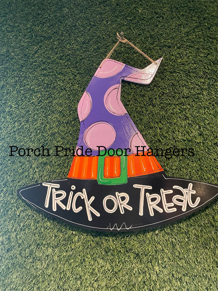 Happy Halloween Witches Hat Door Hanger