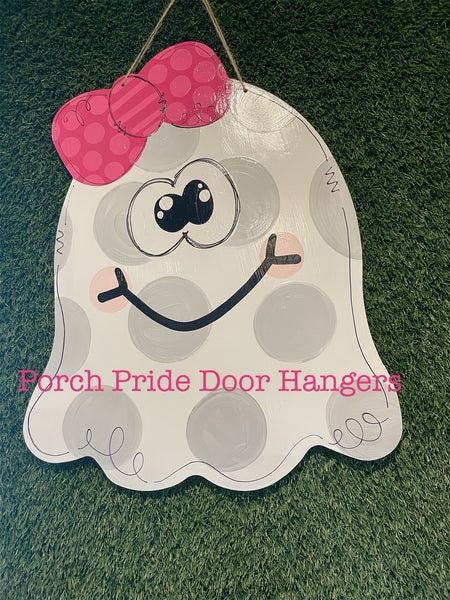 Polkadot Ghost Halloween Door Hanger