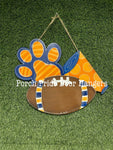 Auburn Football and Paw Door Hanger