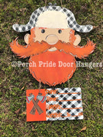 Baby Announcement Lumberjack Door Hanger