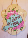 Baby Girl Announcement Juliana Mae Door Hanger