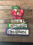 Teacher Apple with Books Door Hanger