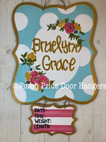 Braelyn Grace Style Custom Hospital Baby Door Hanger