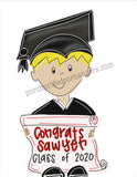 Class of 2020 Graduation Door Hanger Boy