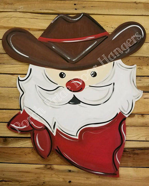 Cowboy Santa Door Hanger
