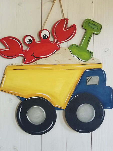 Crabby Dump Truck Summer Door Hanger