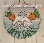 Easter Bunny Digging in a Basket Door Hanger