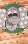 Elephant on Field Green Door Hanger