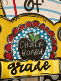 First Day of School School Bus Chalkboard Teacher Door Hanger