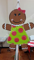 Gingerbread Girl Christmas Door Hanger