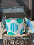 Hand Painted Easter Bucket - Blue on Blue Polkadot
