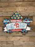 Happy Fourth of July Firework Door Hanger