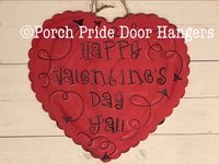 Happy Valentines Day Yall Heart Door Hanger