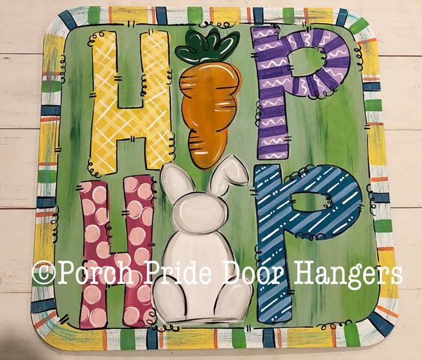 Hip Hop Easter Rabbit Door Hanger