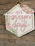 Hollyn Jaye Birth Announcement Baby Door Hanger
