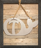 Whale Initial Door Hanger