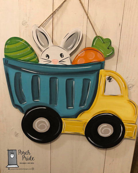Truck with Easter Bunny Door Hanger