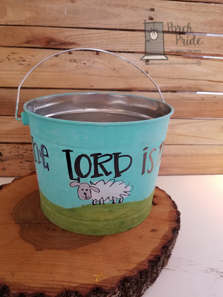 The Lord Shepherd Easter Bucket - Hand Painted