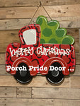 Red Cheetah Christmas Truck Door Hanger