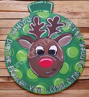 Rudolph The Red Nose Reindeer Ornament Door Hanger