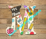 School House Teacher Initial Door Hanger