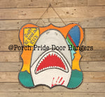 Shark Week Swim at Your Own Risk Door Hanger