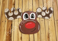 Smiling Rudolph the Reindeer Christmas Door Hanger