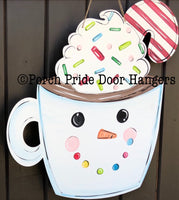 Snowman Christmas Hot Chocolate Mug Door Hanger