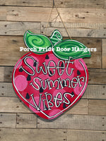 Sweet Summer Vibes Strawberry Door Hanger